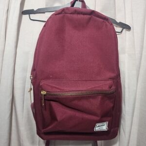 Herschel Supply Settlement Backpack Maroon/Burgundy Laptop Preowned Unisex 15"